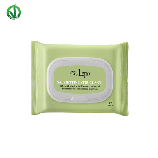 SALVIETTINE STRUCCANTI VISO-OCCHI con estratto di camomilla e aloe vera