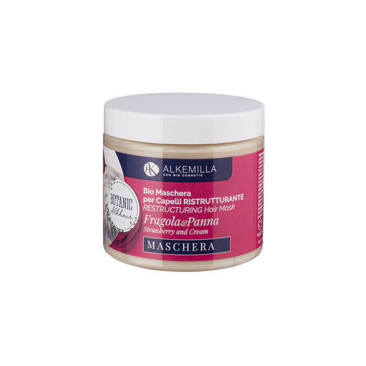 Bio Maschera Capelli Ristrutturante Panna e Fragola - Alkemill